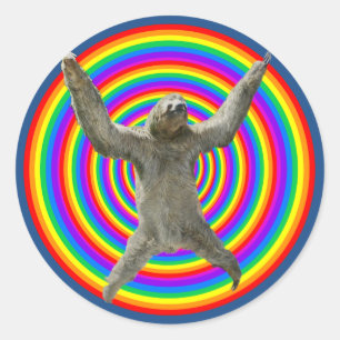 Sticker Rond Arc-en-ciel