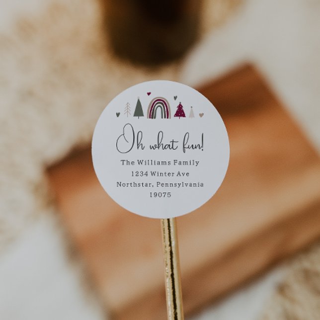 Sticker Rond Arc-en-ciel et Coeurs Oh What Fun Enveloppe Seals (Créateur téléchargé)