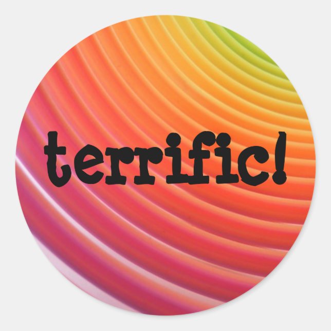 Sticker Rond Arc-en-ciel feuille formidable (Devant)