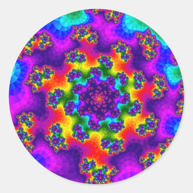 Sticker Rond Arc-en-ciel fleuri (Devant)