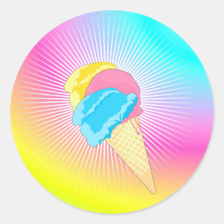 Sticker Rond Arc-en-ciel glacé