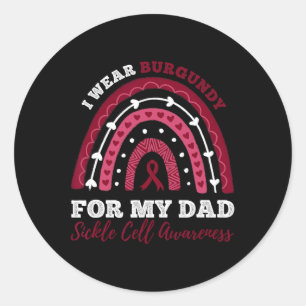 Sticker Rond Arc-en-ciel Je Porte La Bourgogne Pour Mon Père Ce