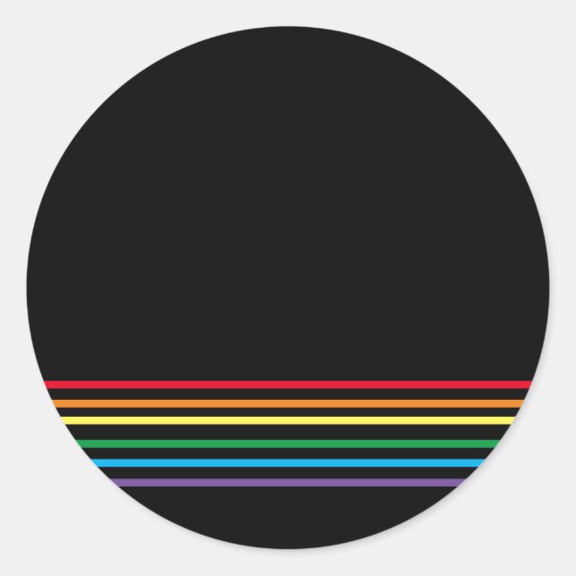Sticker Rond Arc-en-ciel linéaire moderne en noir (Devant)