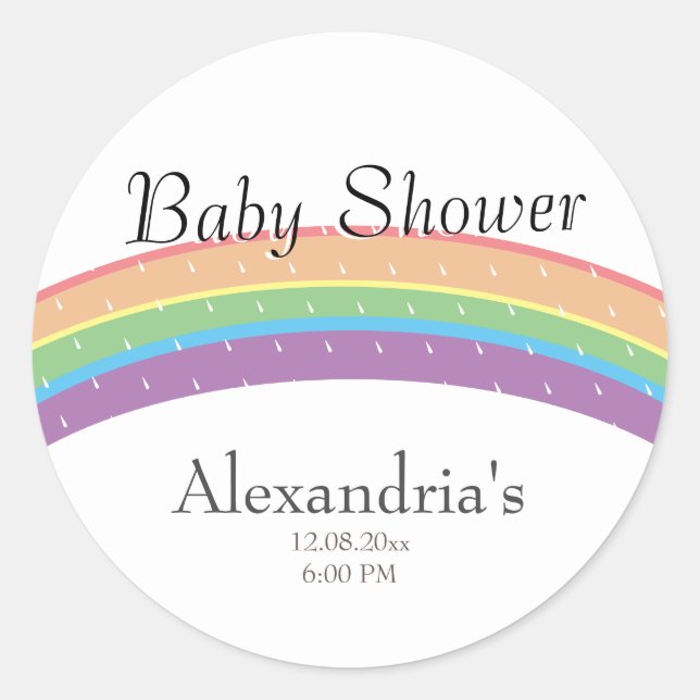 Sticker Rond Arc-en-ciel moderne bébé neutre (Devant)