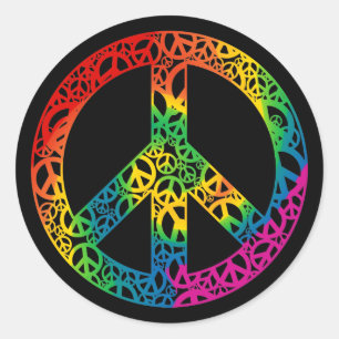 Sticker Rond Arc-en-ciel morceaux de paix