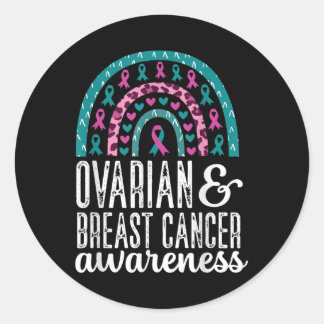Sticker Rond Arc-En-Ciel Ovarienne Et Cancer Du Sein Pink T