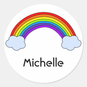 Sticker Rond Arc-en-ciel personnalisé