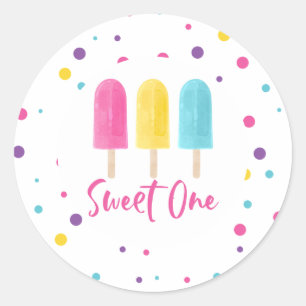Sticker Rond Arc-en-ciel Pop Sweet One 1er Anniversaire