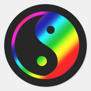Sticker Rond Arc-en-ciel Yin Yang