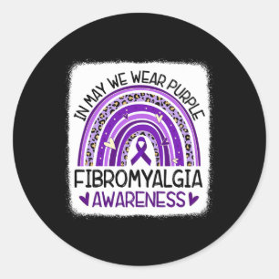 Sticker Rond Arc En Mai Nous Portons Violet Fibromyalgie Reconn