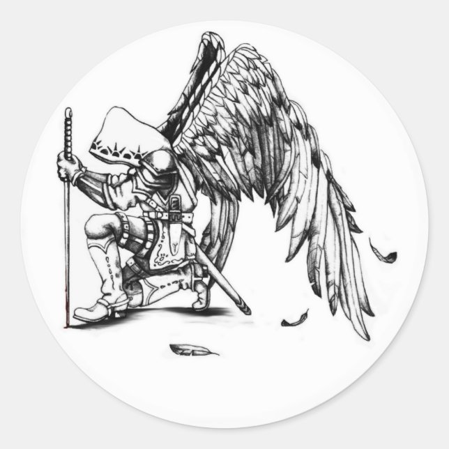 Sticker Rond ArchAngel guerrier (Devant)