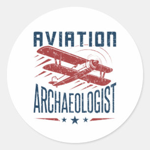 Sticker Rond Archéologie Archéologue de l'Aviation
