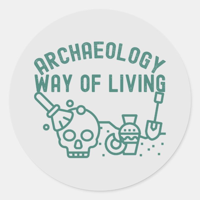 Sticker Rond Archéologie - Mode de vie, Archéologie Dire (Devant)