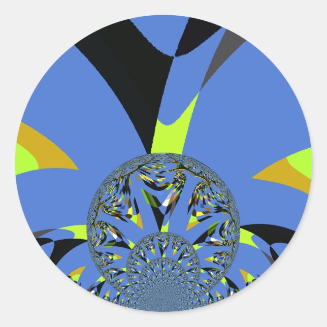 Sticker Rond Arches cool avec sphères fractales Art Design (Devant)