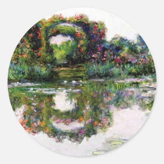 Sticker Rond Arches florales par Claude Monet (Devant)