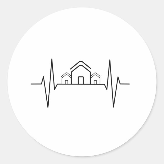 Sticker Rond Architecte - Architecte Heartbeat Maisons (Devant)