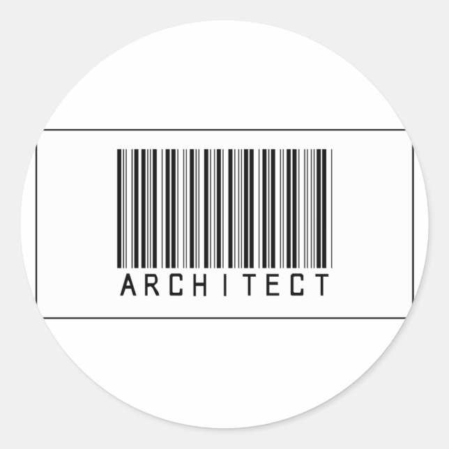 Sticker Rond Architecte de code barre (Devant)