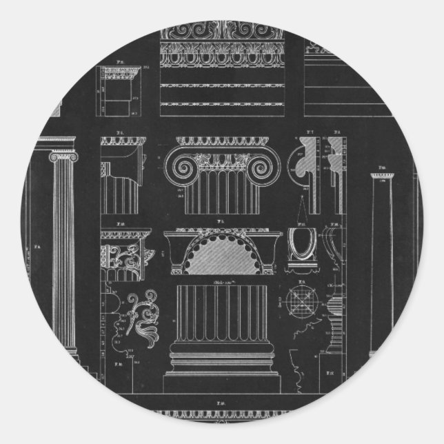 Sticker Rond Architecture graphique IV (Devant)