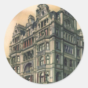 Sticker Rond Architecture vintage Queens Hotel Leicester Carré