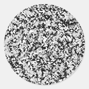 Sticker Rond Arctique Blanc Gris Noir Camo Camouflage Fête