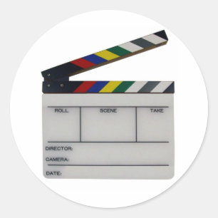 Sticker Rond Ardoise de cinéaste de film de bardeau