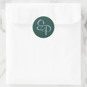 Sticker Rond Ardoise sur le sceau de l'enveloppe du monogramme 