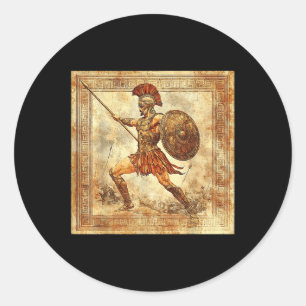 Sticker Rond Ares Grec Guerrier Dieu Ancienne Grèce Mythologie