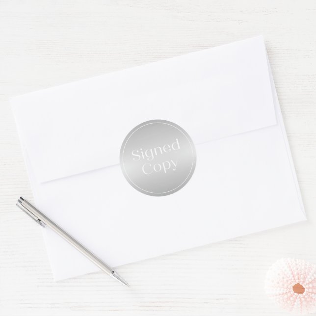 Sticker Rond ARGENT | Copie Signée simple Comique de roman (Enveloppe)