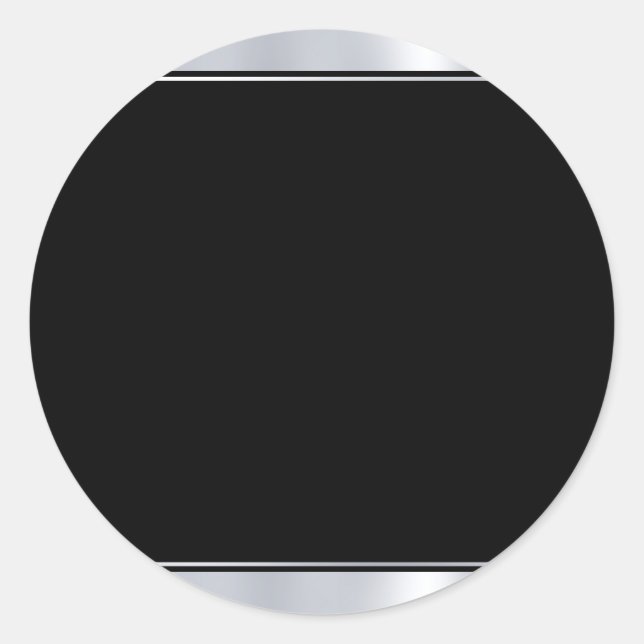 Sticker Rond Argent Et Noir Blanc Moderne Modèle élégant (Devant)