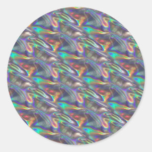 Sticker Rond argent holographique