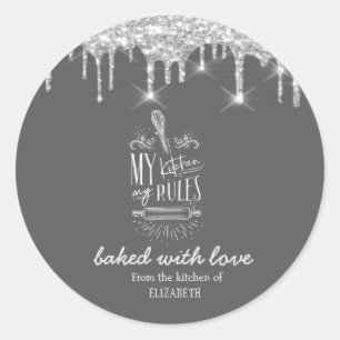 Sticker Rond Argent Parties scintillant gouttes Outils de boula
