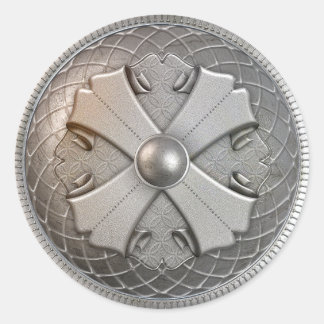 Sticker Rond Argent Shield 2