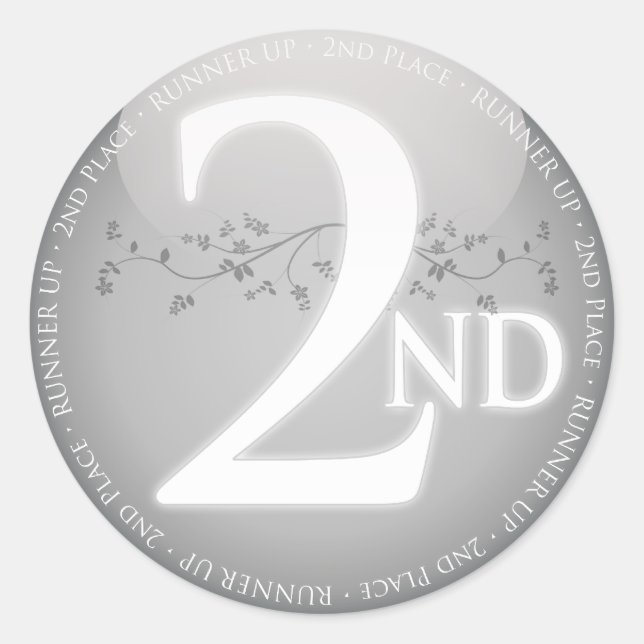 Sticker Rond Argentez la deuxième 2ème) récompense d'endroit ( (Devant)
