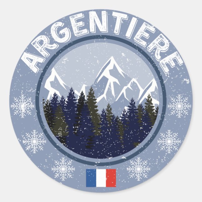 Sticker Rond Argentière Station de ski (Devant)