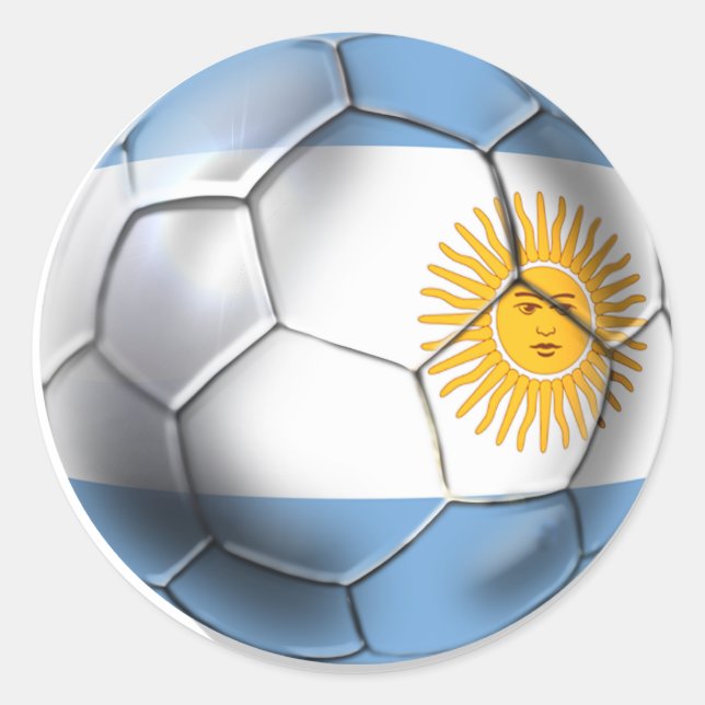 Sticker Rond Argentine Chemises à balles de football (Devant)