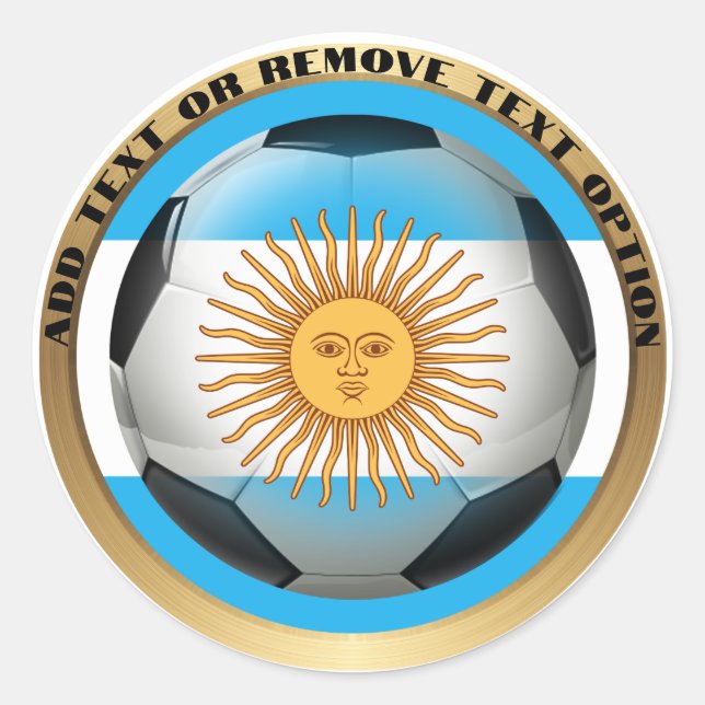 Sticker Rond Argentine Soccer Ball Sports (Devant)