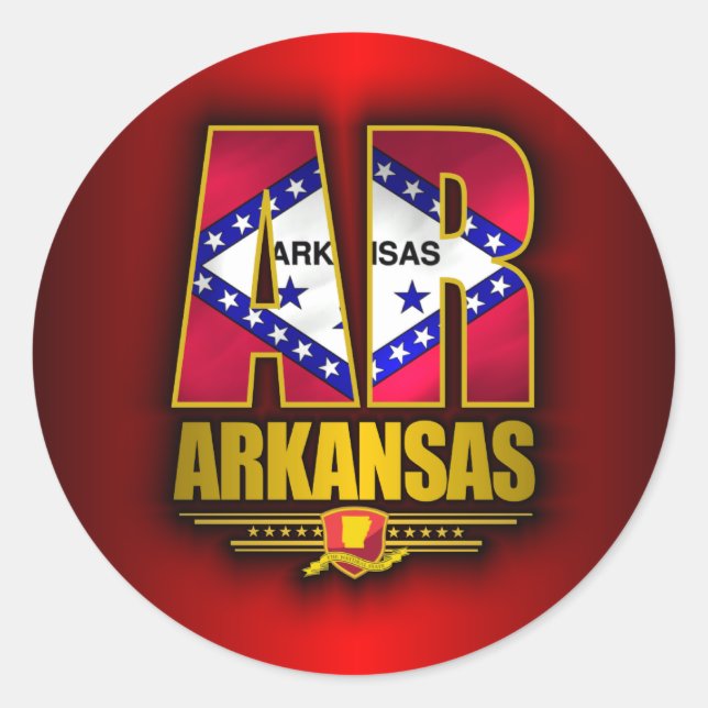 Sticker Rond Arkansas (AR) (Devant)