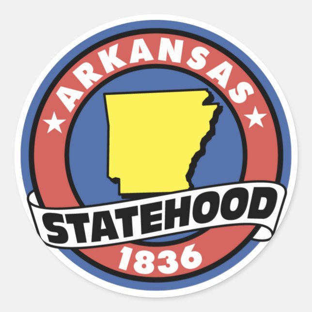 Sticker Rond Arkansas Cadeaux d'État et Tee - shirts (Devant)