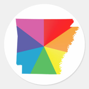 Sticker Rond arkansas pride : angled :