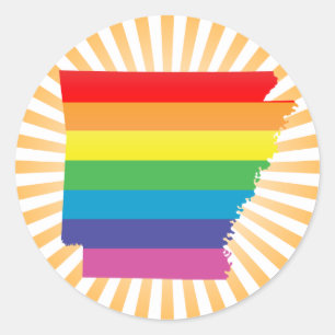 Sticker Rond arkansas pride : rayé :