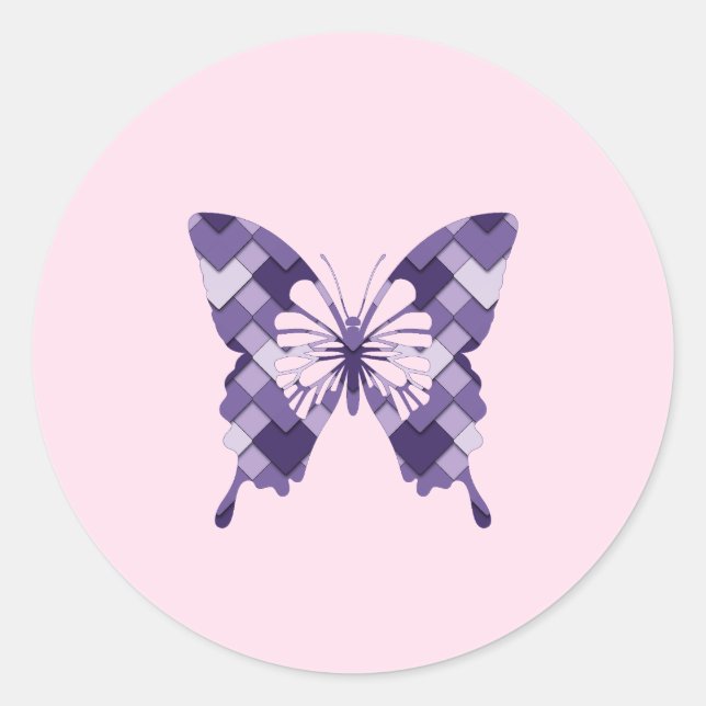 Sticker Rond Arlequin plongeur Lilac violet diamant (Devant)
