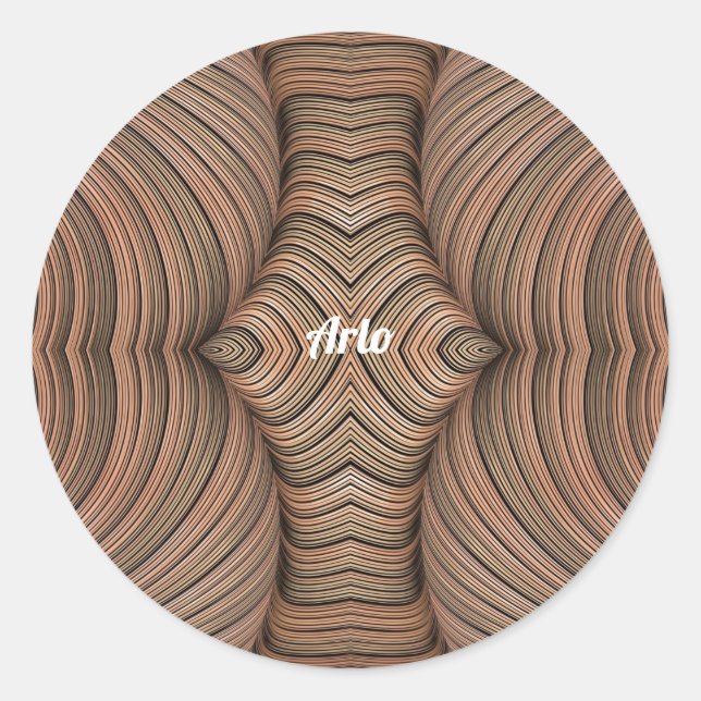 Sticker Rond ARLO ~ Jolies nuances de fractal Brown ~ (Devant)