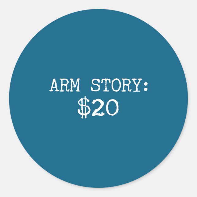 Sticker Rond Arm Amputee Funny Gift Humor Missing Limb Quote  (Devant)