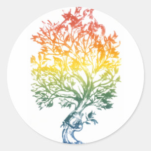 Sticker Rond Arme à Feu-Arbre-Image