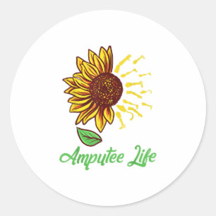 Sticker Rond Arme à feuilles de Humour amputées