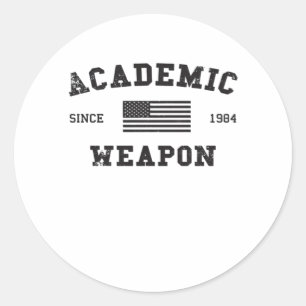 Sticker Rond Arme académique classique drôle mème