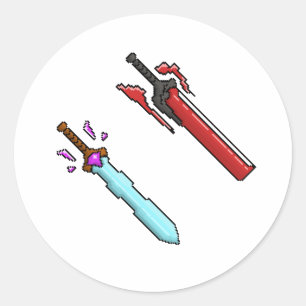 Sticker Rond Arme de fantasy Jour et Nuit Frères Épées