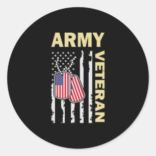 Sticker Rond Armée Américaine Par Ancien Vétérinaire De Naissan