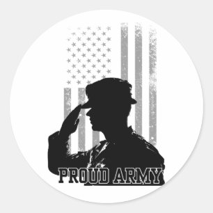 Sticker Rond Armée Fière