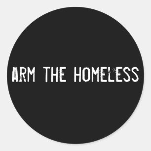 Sticker Rond armer les sans-abri